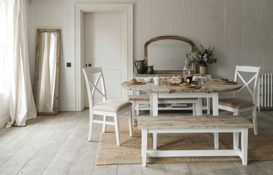 Statement Furniture Florence Bench Wooden Dining Table Seat 120cm Long