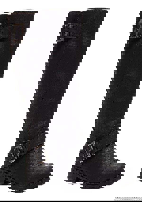 Rocket Dog Berry Womens Tall Zip Up Mid Calf Biker Buckle Boots