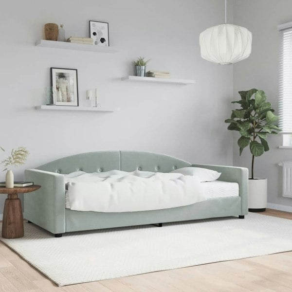 Berkfield Daybed with Mattress Light Grey 90x190 cm Velvet
