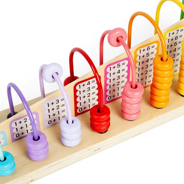 Bigjigs Toys Wooden Colourful Rainbow Counting Abacus