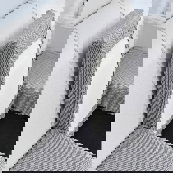 Anyseat Sofa Cover Gray Polyester Thick Stretchable Cushion For Living Room 1Pc Enlarge Size 130-160cm