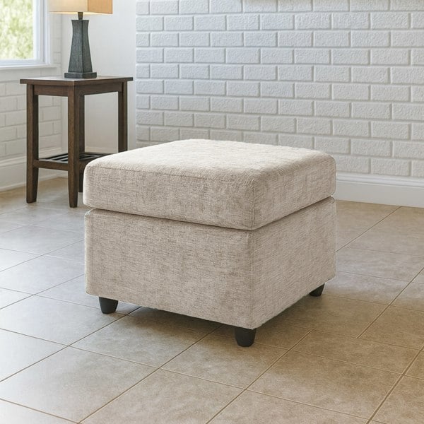 Furnishings For Less Monaco Chenille Fabric Footstool