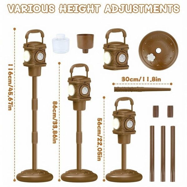 deAO Toys Bubble Street Lamp for Kids with Lights, Sounds, Remote Control & Adjustable Height - Outdoor Bubble Toy 3+