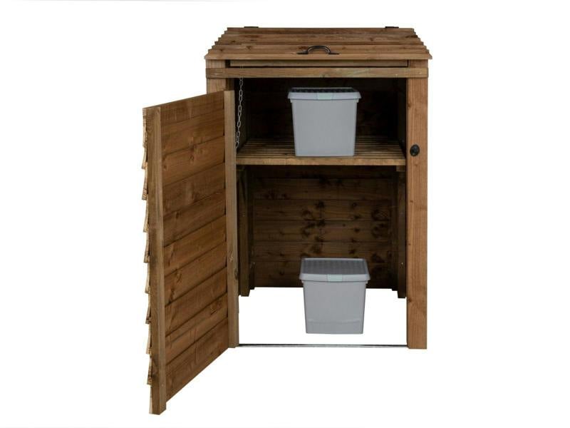 Arbor Garden Solutions Wooden Wheelie Bin Store, Brown Finish