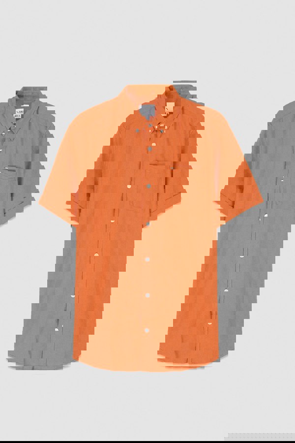 ENORSIA Mens Cotton Linen Roll-Up Sleeve Shirt