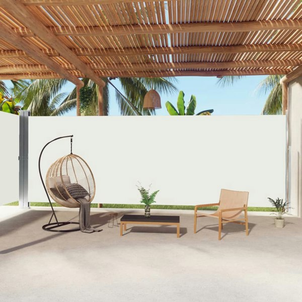 Berkfield Retractable Side Awning Cream 220x1000 cm