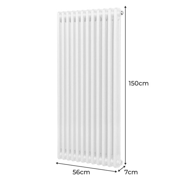 Monstershop Traditional 2 Column Radiator - 1500 x 562mm - White