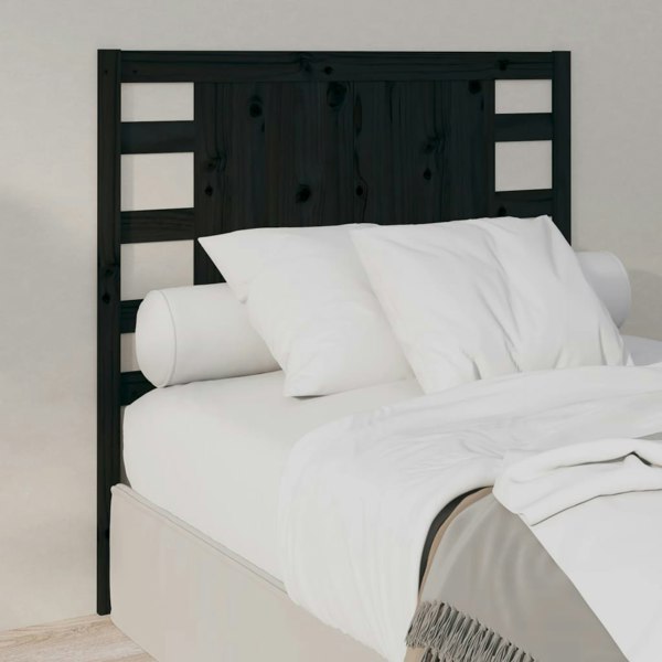 Berkfield Headboard Black 106x4x100 cm Solid Wood Pine
