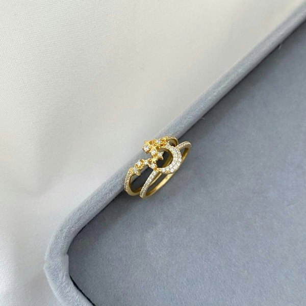 Luna Charles Hala Moon & Constellation Ring Set - 18K Gold Plated