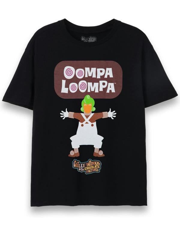 Wonka Unisex Black Oompa Loompa Short Sleeved T-Shirt