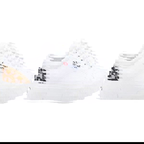 Superga 2630 Stripe Pad Leopard Trainers - White/Leopard