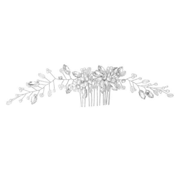 Gold Trip Large Pearl Flower Hair Comb