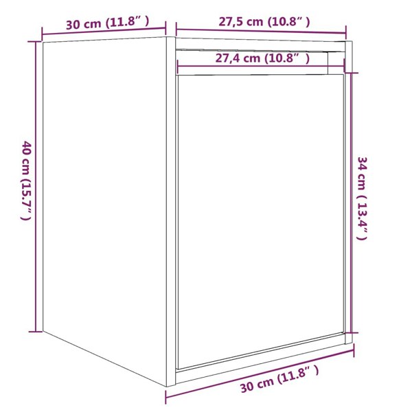 Berkfield Wall Cabinets 2 pcs White 30x30x40 cm Solid Wood Pine