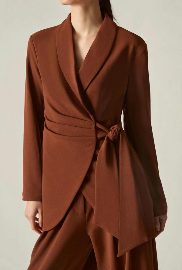 James Lakeland Rust Side Sash Blazer