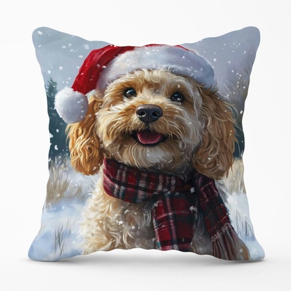 Warren Reed Christmas Cockapoo Cushion