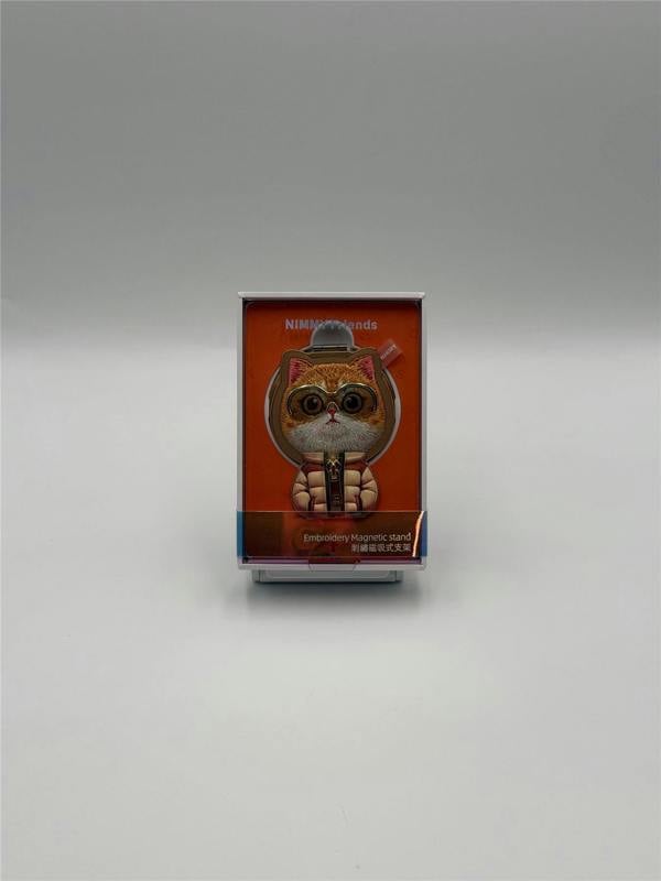 Nimmy Friends Nimmy Cool & Cute 2.0 Orange Cat Embroidery Magnetic Stand with MagSafe Orange - N-KM-BSZJ-05