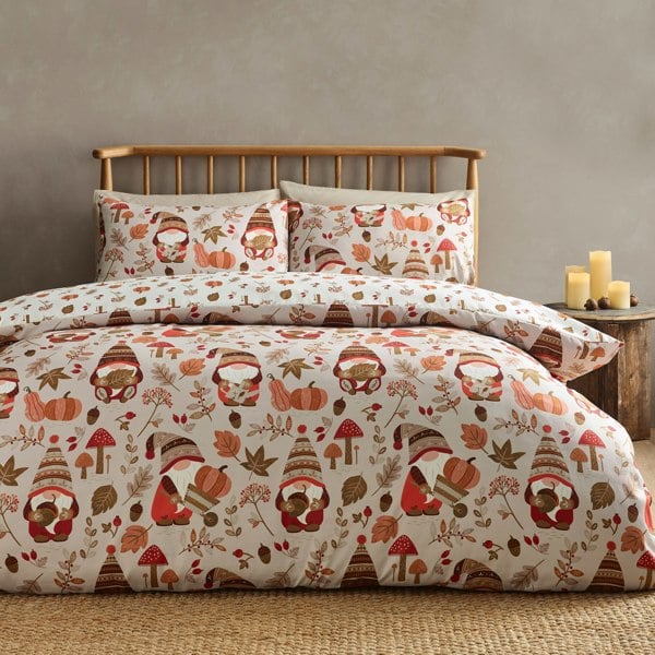 Catherine Lansfield Woodland Gonks So Soft Reversible Duvet Cover Set Natural
