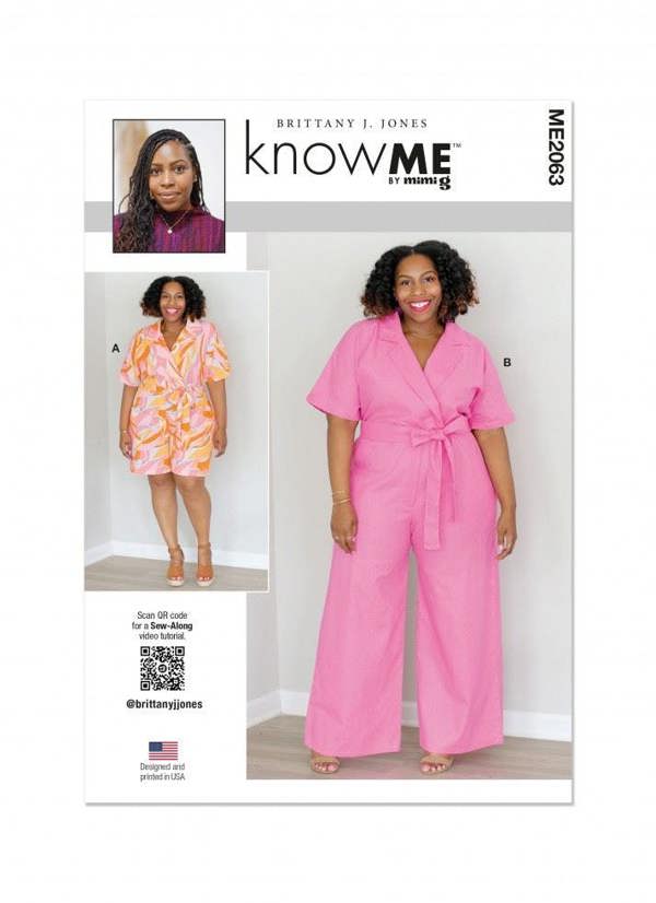 Know Me Sewing Pattern 2063, Jumpsuits for Women, AA (10-12-14-16-18) - Intermediate