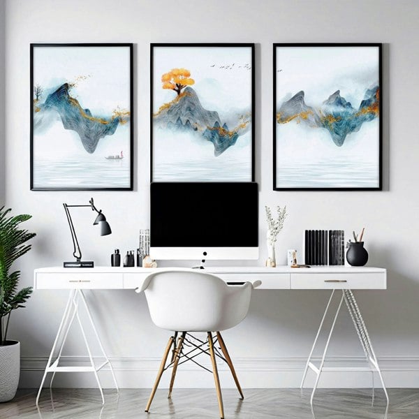 Wall decor for home office | set of 3 wall art