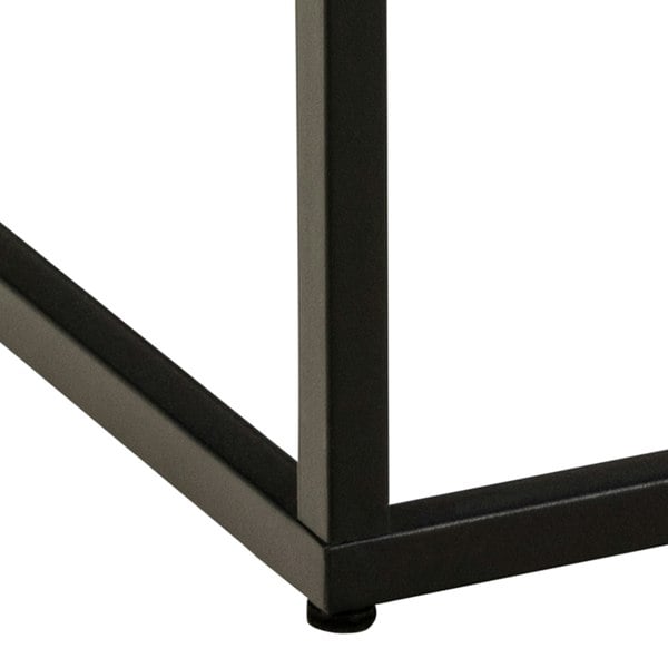 Furniture To Go Barossa Coffee Table with Black Marble Marquina Top & Black Steel Base 40cm