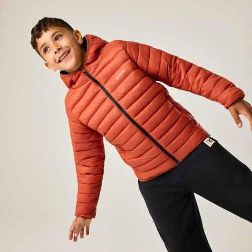 Regatta Kids Marizion Hooded Padded Jacket - Rooibos Tea/Black
