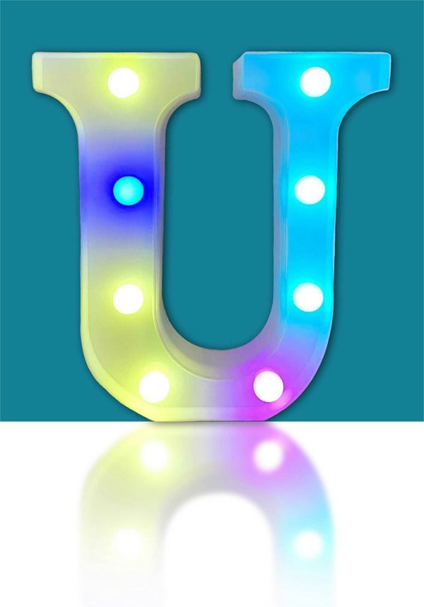 St Helens Battery Operated RGB Letter   With Remote Control Letter U