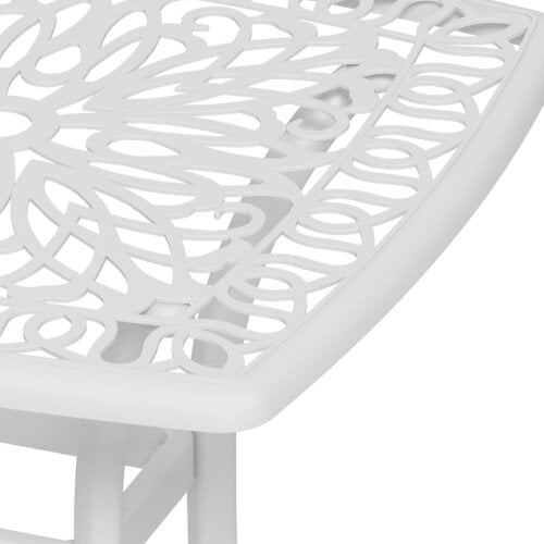 Wyld Haus Zisu Cast Aluminium White Square Outdoor Bistro Table With Umbrella Hole