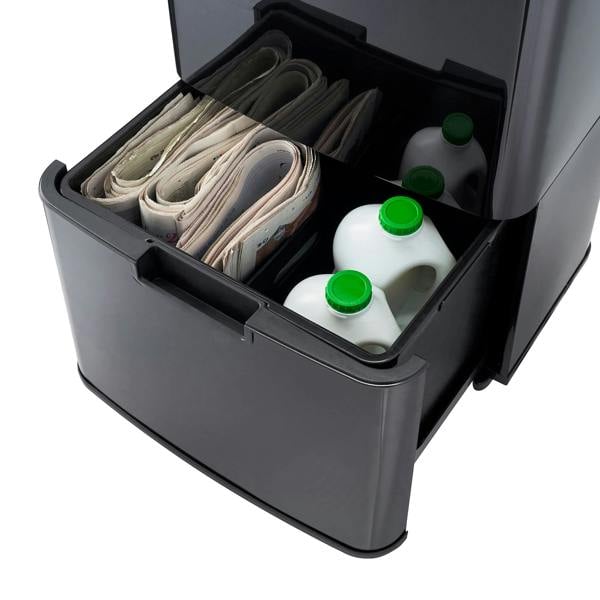 Cooks Professional 75L Sensor Recycling Bin with Food Caddy | Black / Copper