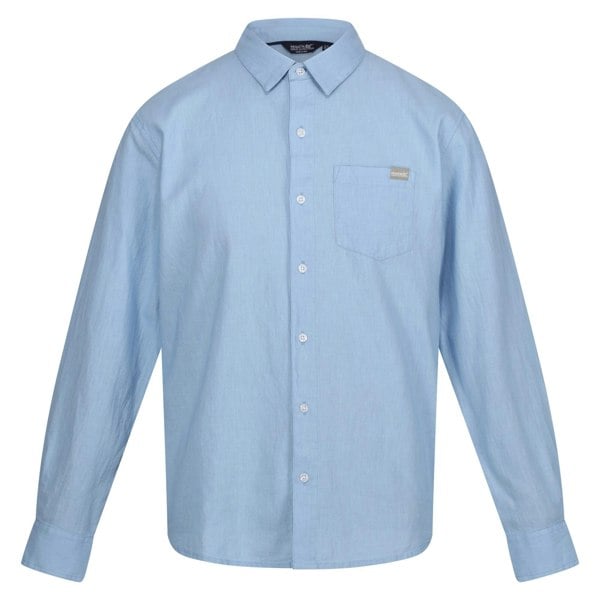 Regatta Mens Babbinswood Linen Shirt - Powder Blue