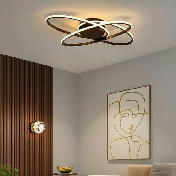 Pagazzi Lighting Astra 3 Light Black LED Semi Flush Ceiling Light