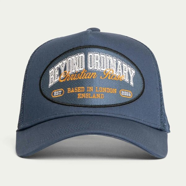 Christian Rose Beyond Ordinary Trucker Cap - Navy/Cream/Orange
