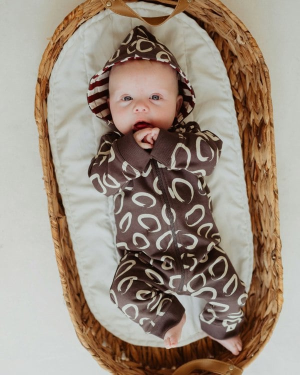 organic cotton Brown Eyespot Print Romper - image 1