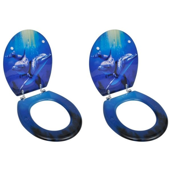 Berkfield Toilet Seats with Lids 2 pcs MDF Dolphin