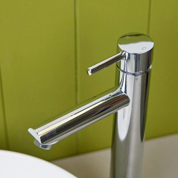 Flode Hunneberg High Rise Mono Basin Mixer Tap - Polished Chrome Finish