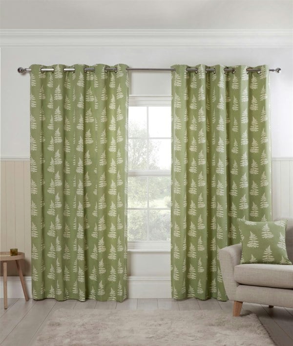 Sundour Esher Fern Leaf Eyelet Curtains