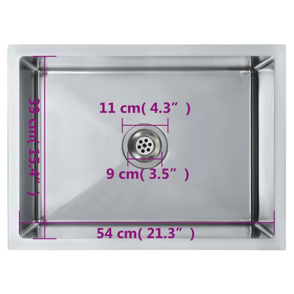 Berkfield Handmade Kitchen Sink Stainless Steel