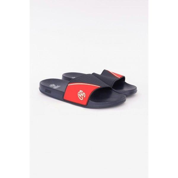Crosshatch Mens Ventamoore Sliders - Navy/Red
