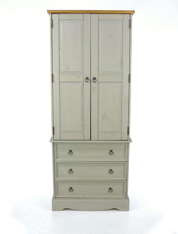 Core Products Corona 2 Door & 3 Drawer Wardrobe, Waxed Finish