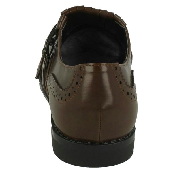 Spot On Ladies Spot On Brogue Style Slip On Shoes