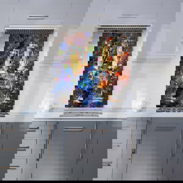 Warren Reed - Designer Splashart Champagne Flutes Kitchen Splashback
