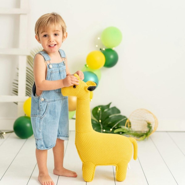 CROCHETTS Set of 2 cotton giraffe plush toys (Large + Mini) PLTY01LTM01