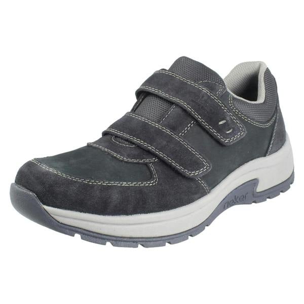Rieker Mens Rieker Casual Hook and Loop Dual Strap Wide Fit Shoes 11051