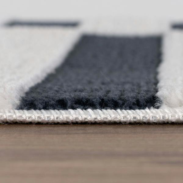 Loft Striped Blue Rug Cozy Feel, Fade-resistant.
