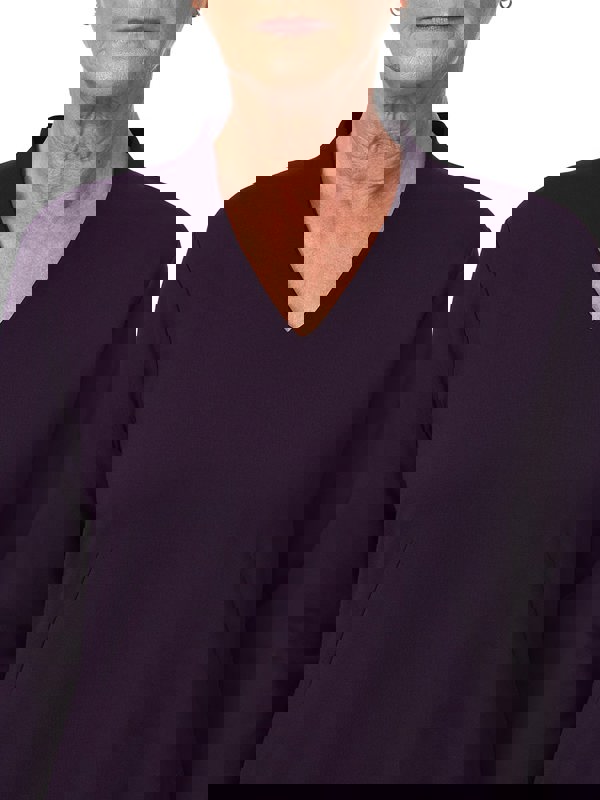 PennyPlain High Back V-neckline Dress - Blackcurrant