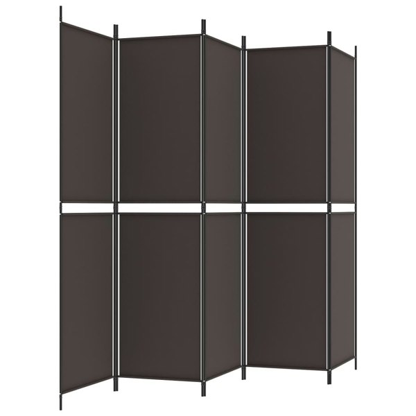 Berkfield 6-Panel Room Divider Brown 300x220 cm Fabric