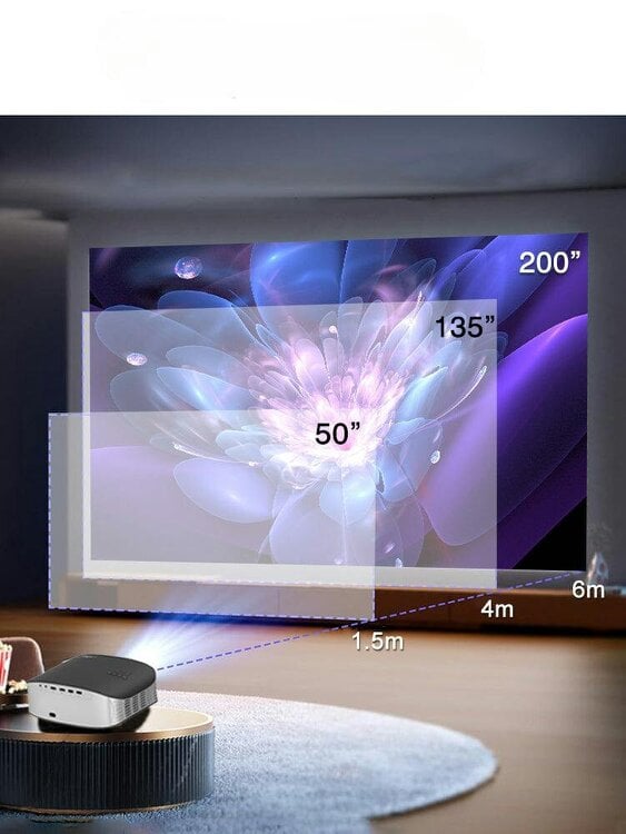 Touyinger Projector 1080P LCD 680 ANSI Lumens Auto Focus Android 9 Dolby Audio Wi-Fi Bluetooth 5.1