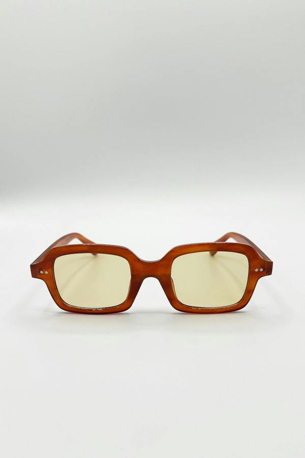 Bold Square Sunglasses In Brown - svnx