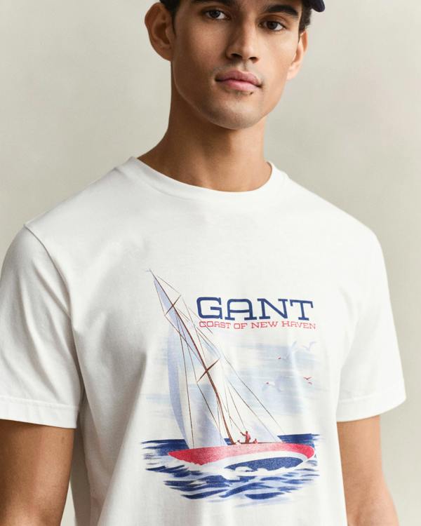 GANT Mens Short Sleeve G-Badge T-Shirt - 433 Evening Blue