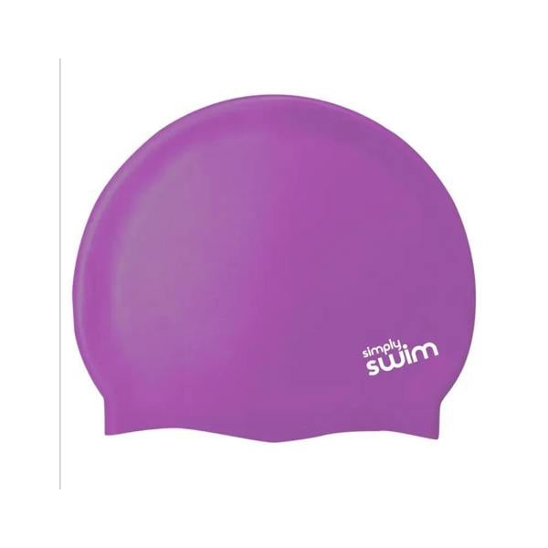 Purple Simply Swim silicone swim cap in attractive solid colours