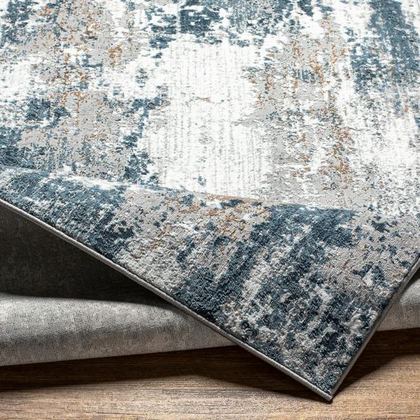 Livabliss Allegro-Abstract Blue Bleige Grey Modern Marble Rug